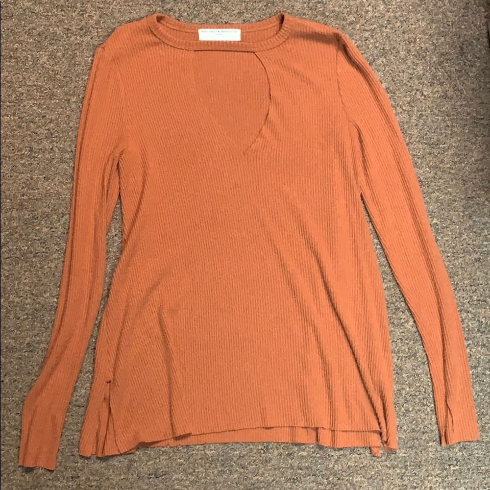 long sleeve eyelet top